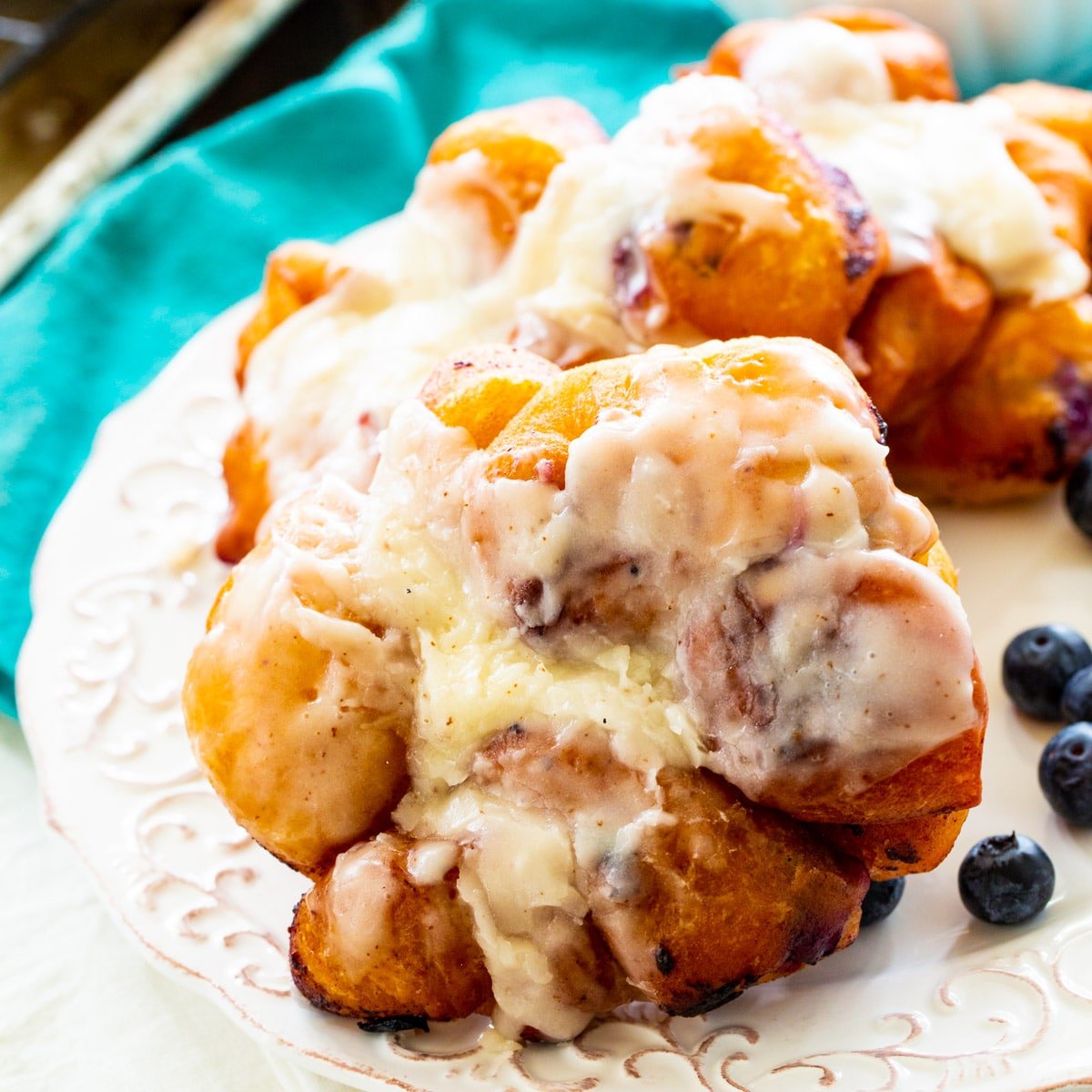 Blueberry Fritters on a plate.