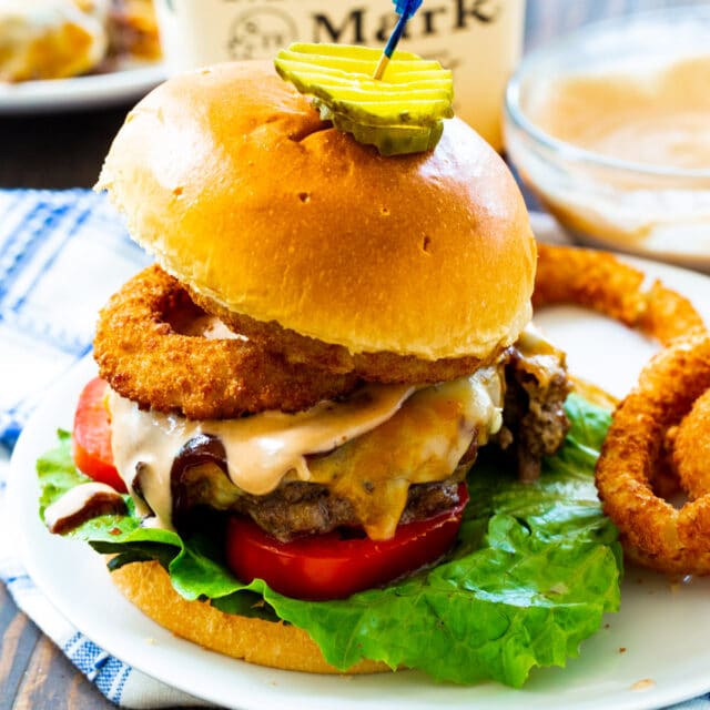 Bourbon BBQ Burgers - Spicy Southern Kitchen