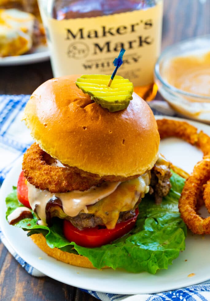 Bourbon BBQ Burgers - Spicy Southern Kitchen