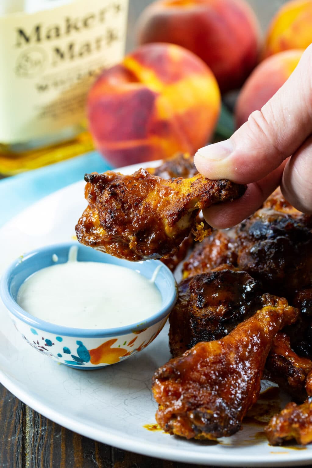 Bourbon Peach BBQ Wings Spicy Southern Kitchen