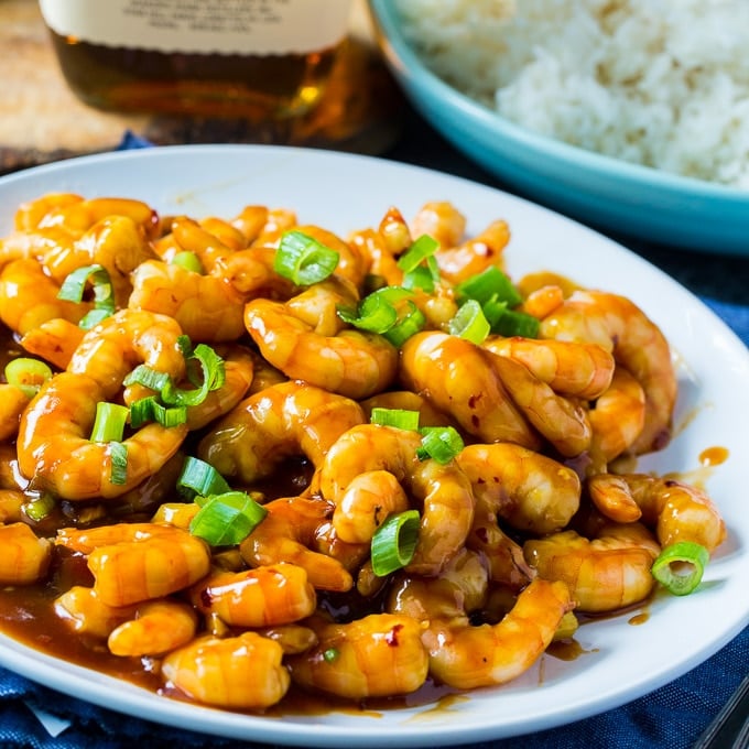 Bourbon Shrimp make an easy weeknight meal.