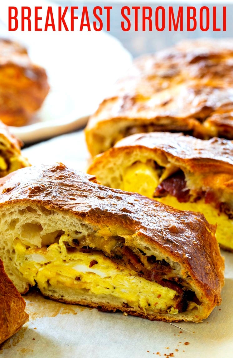 Close-up of Breakfast Stromboli