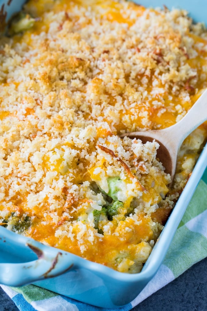 Cheesy Broccoli and Rice Casserole (from scratch) - Spicy Southern Kitchen