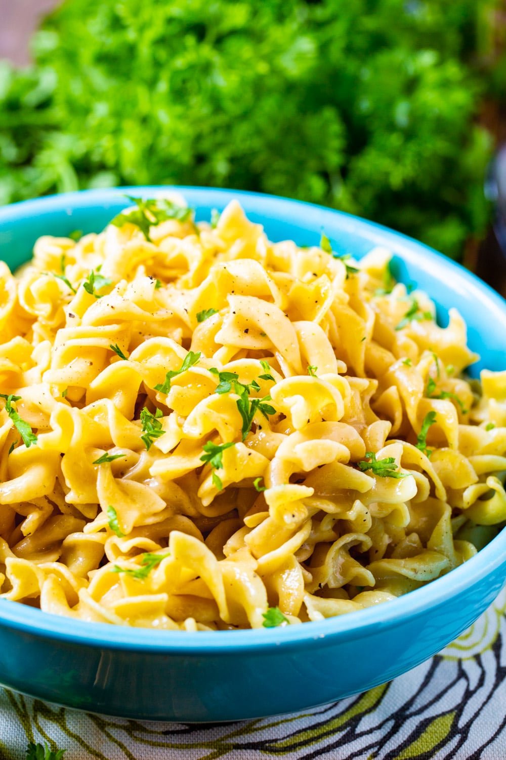 Buttered Noodles in a serving bowl.