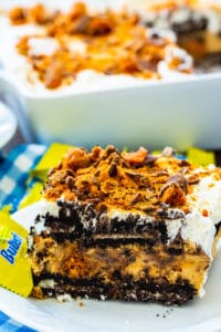 No Bake Butterfinger Oreo Icebox Cake - Spicy Southern Kitchen