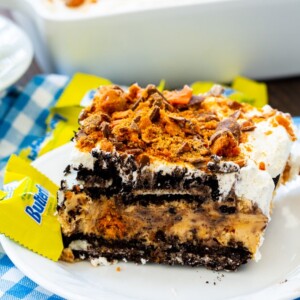 No Bake Butterfinger Oreo Ice Box Cake