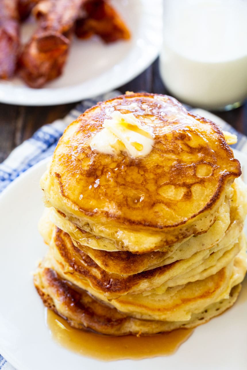 overhead view of pancakes