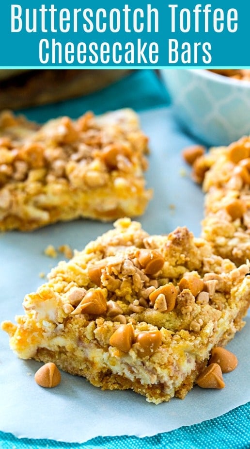 Butterscotch Toffee Cheesecake Bars