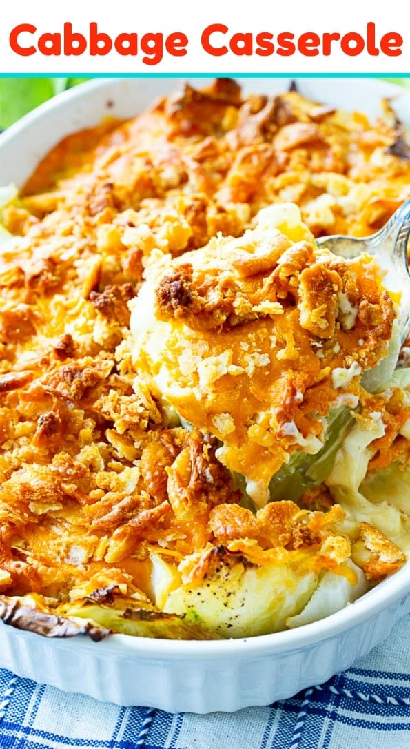 Old-Fashioned Cabbage Caaaserole topped with crushed crackers