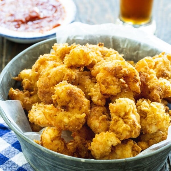 Freid Calabash Shrimp with cocktail sauce