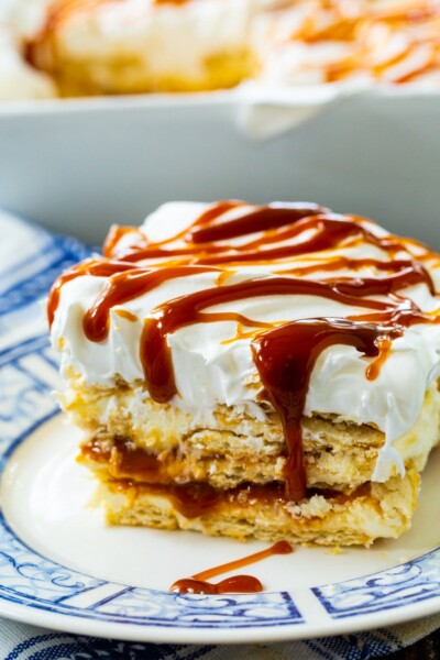 Caramel Ritz Cracker Icebox Dessert - Spicy Southern Kitchen