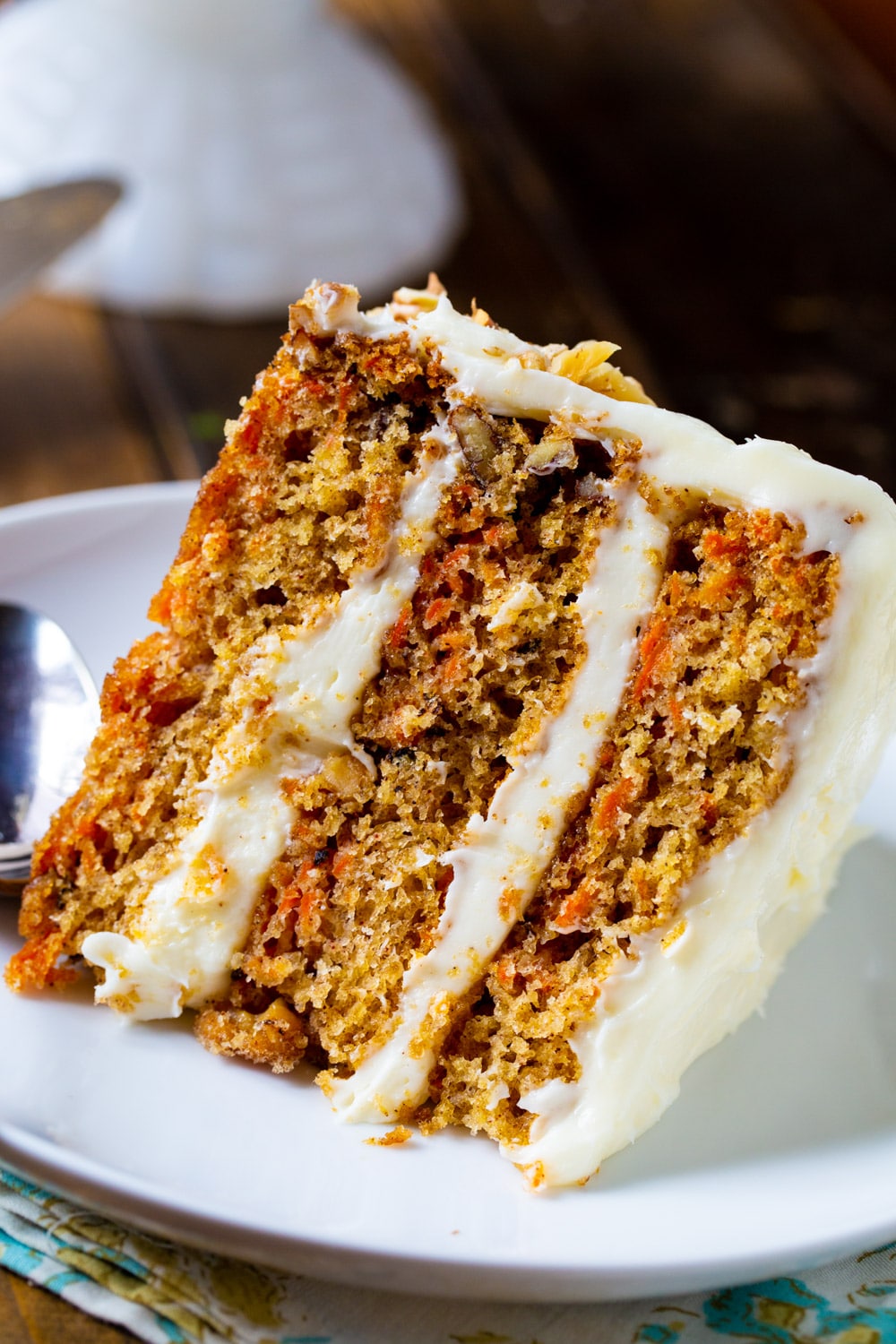 Slice of Carrot Cake on a plate.