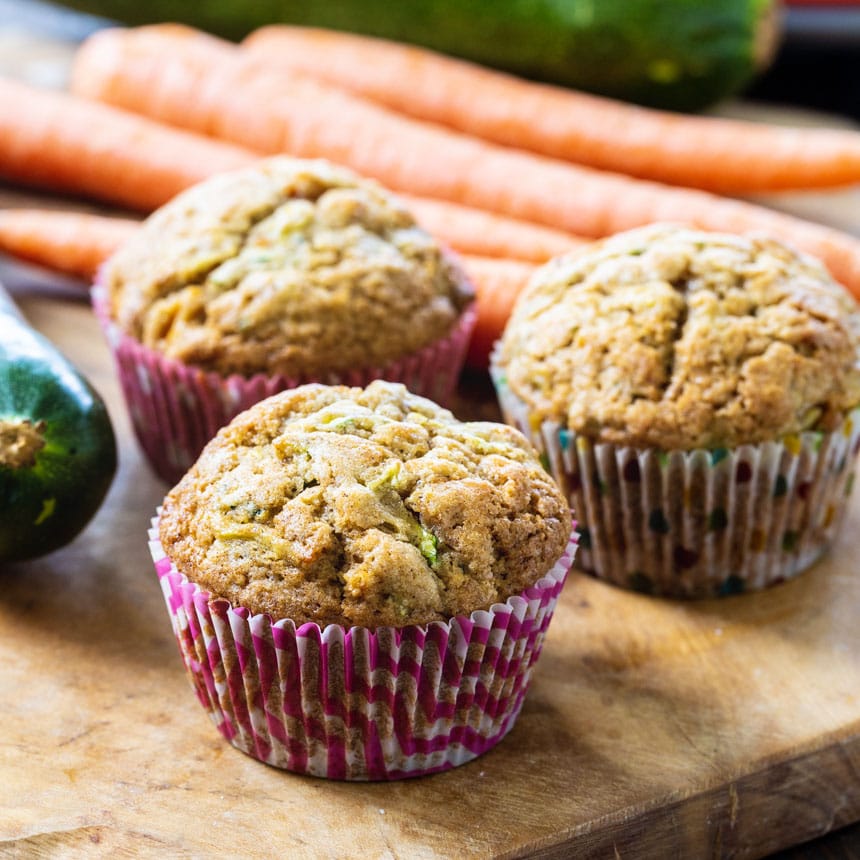 Carrot Zucchini Muffins - Spicy Southern Kitchen
