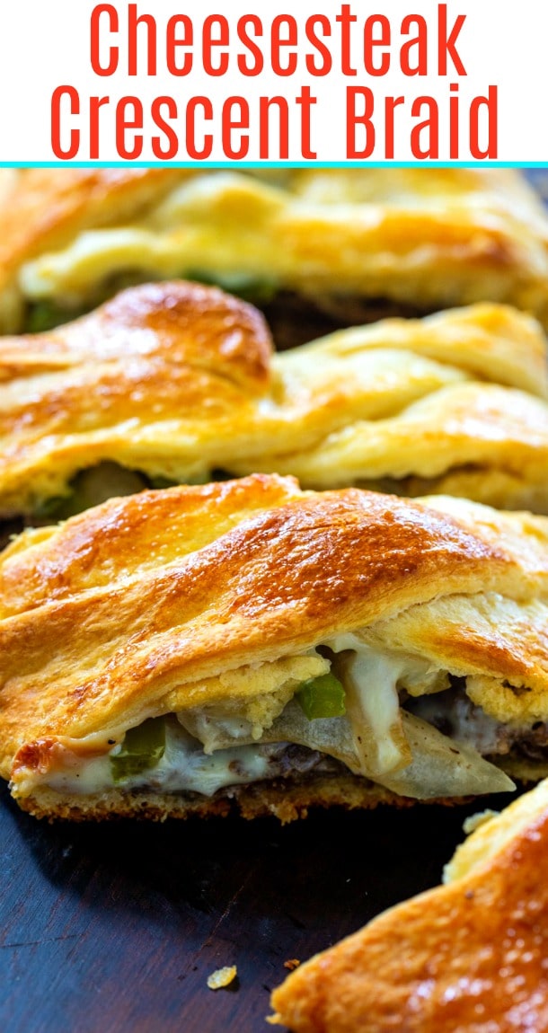 Cheesesteak Crescent Braid