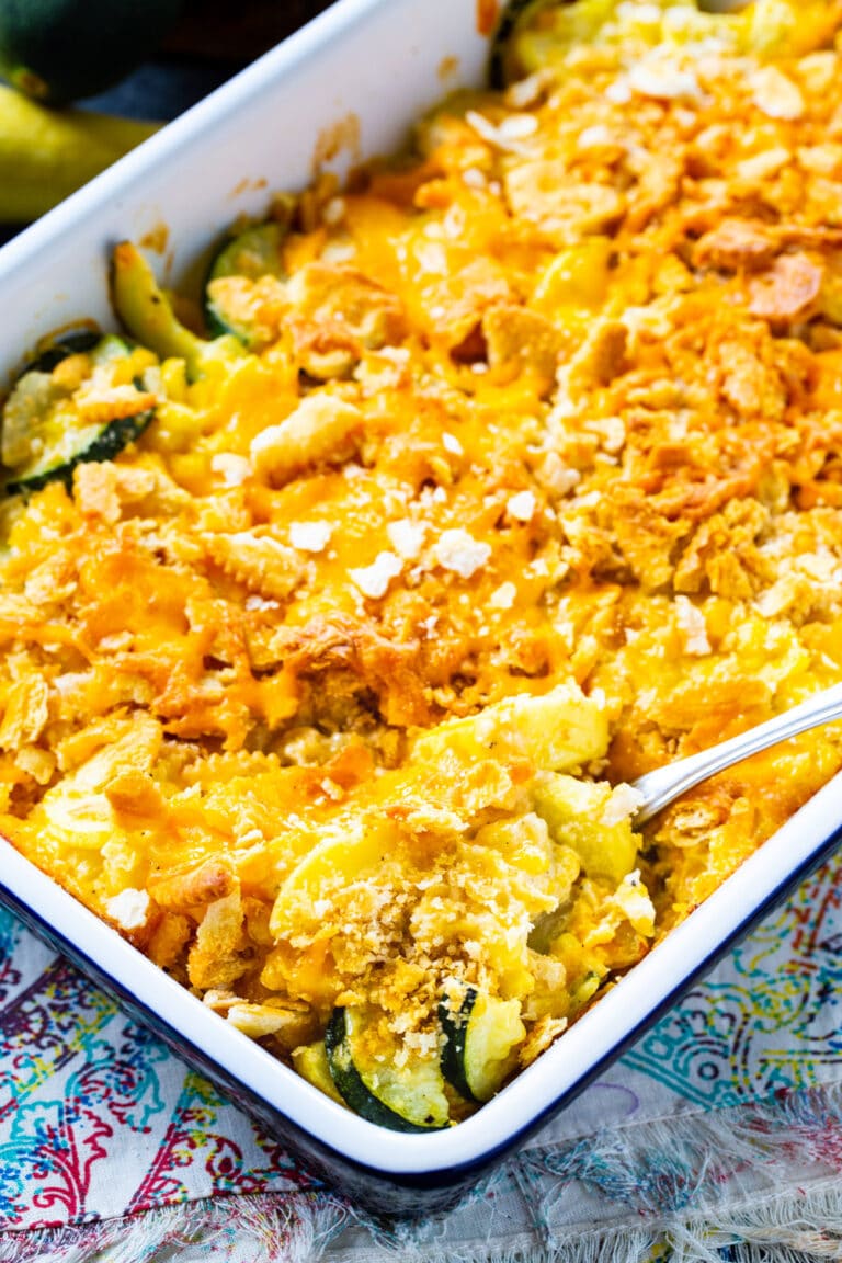 Cheesy Squash, Zucchini, and Corn Casserole - Spicy Southern Kitchen