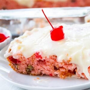 Cherry SHeet Cake with White Frosting