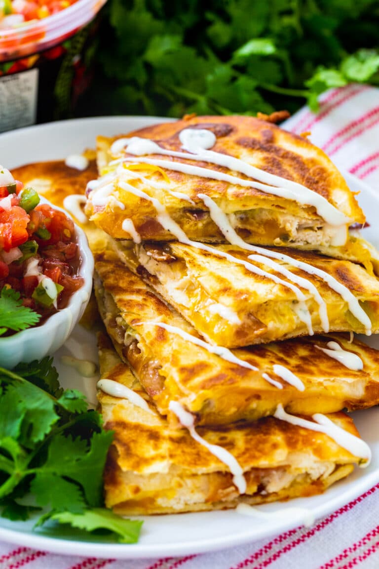 Chicken, Bacon and Ranch Quesadillas - Spicy Southern Kitchen