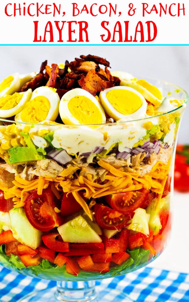 Chicken Bacon Ranch Layer Salad - Spicy Southern Kitchen