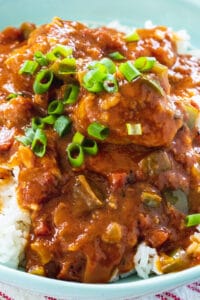 Chicken Sauce Piquant over white rice.