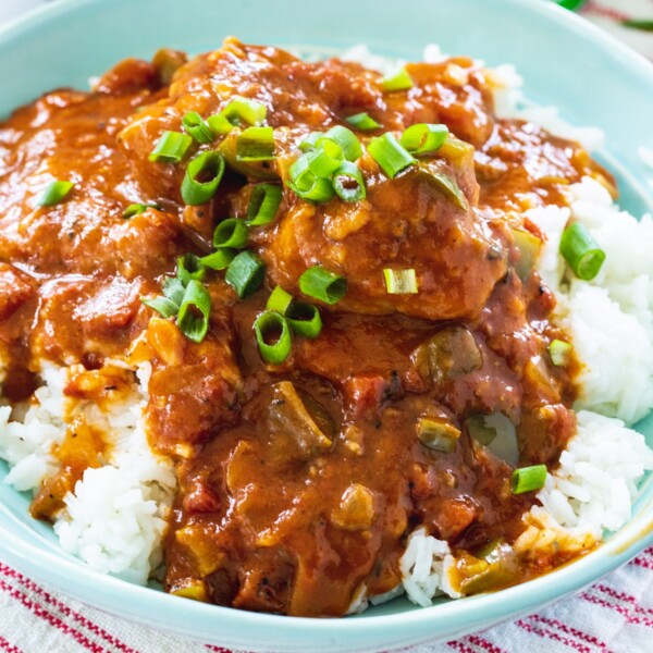 Chicken Sauce Piquant over white rice.