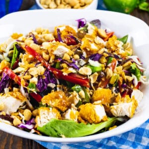 Chicken Tender-Peanut Chopped Salad in a bowl.