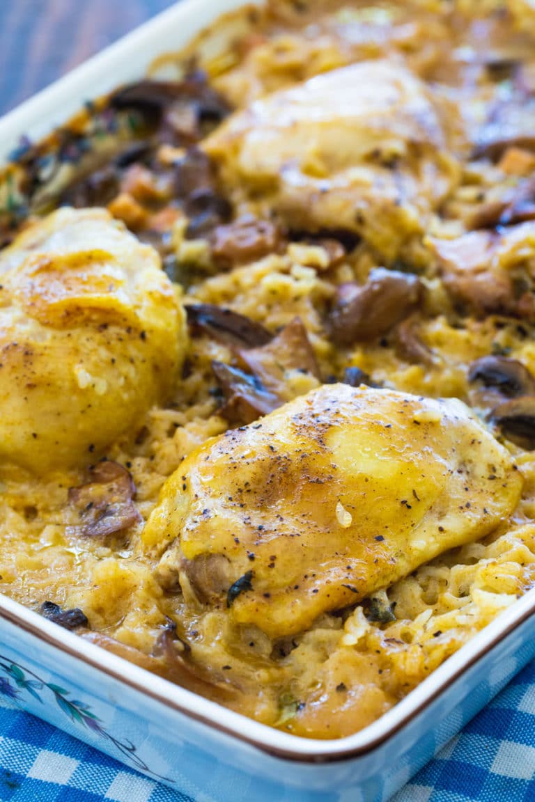 Baked Chicken and Rice with Bacon Spicy Southern Kitchen