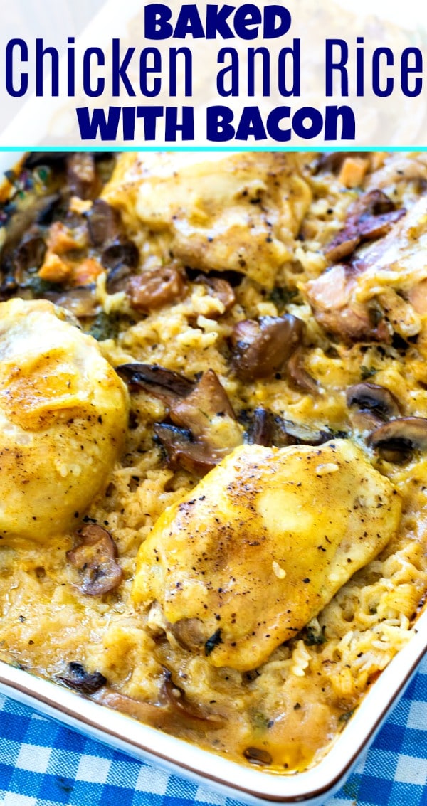 Baked Chicken and Rice with Bacon