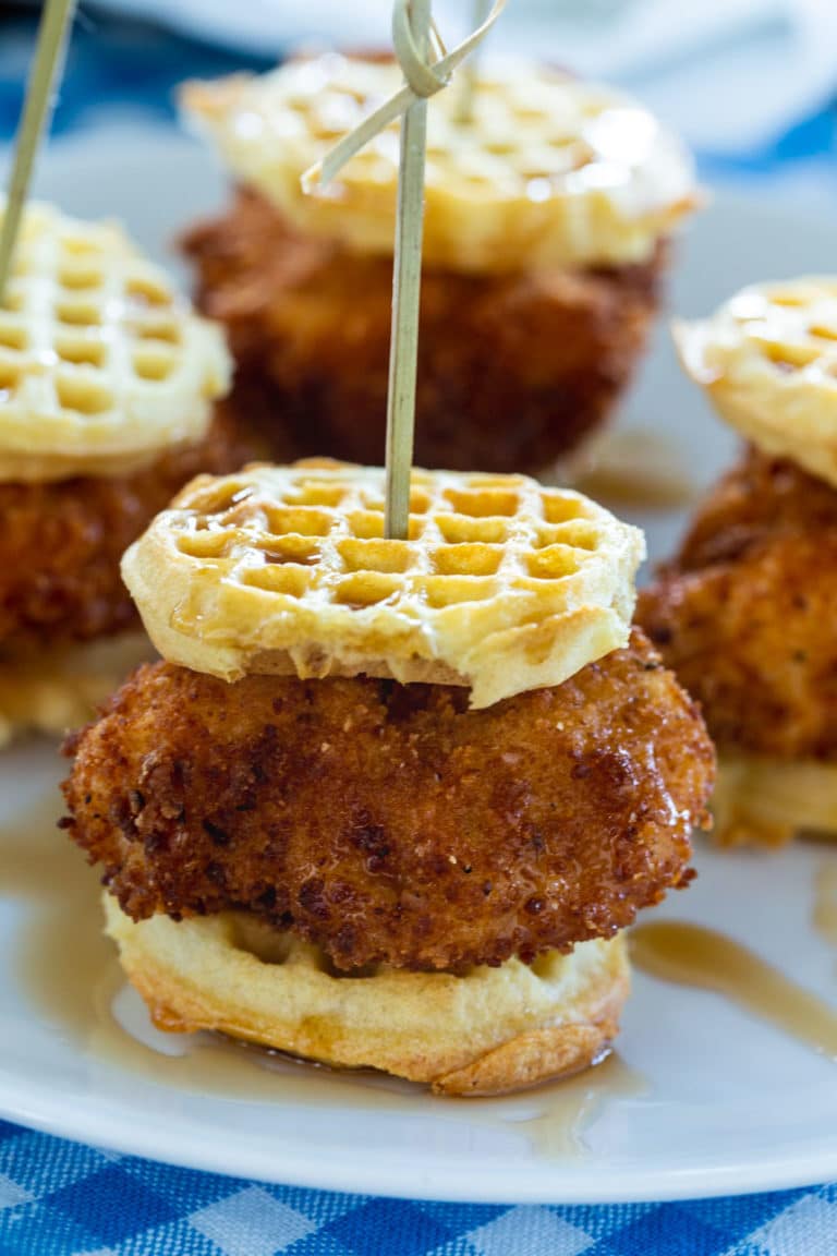 Chicken and Waffle Sliders - Spicy Southern Kitchen