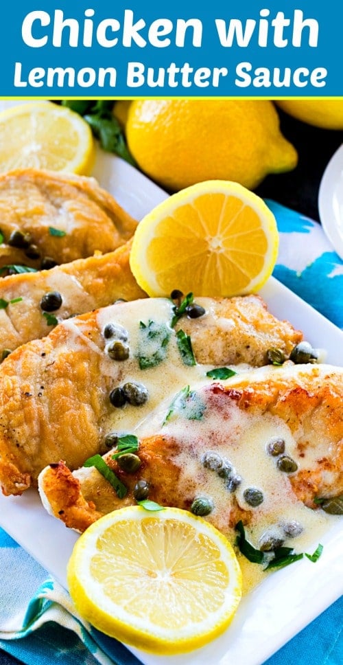 Chicken with Lemon Butter Sauce #easyrecipe #chicken #dinner