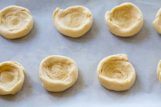 Shape the crescent roll dough