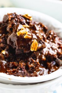 Chocolate Cobbler in a bowl.