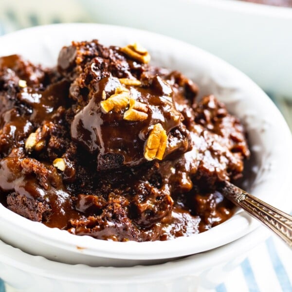 Chocolate Cobbler in a bowl.