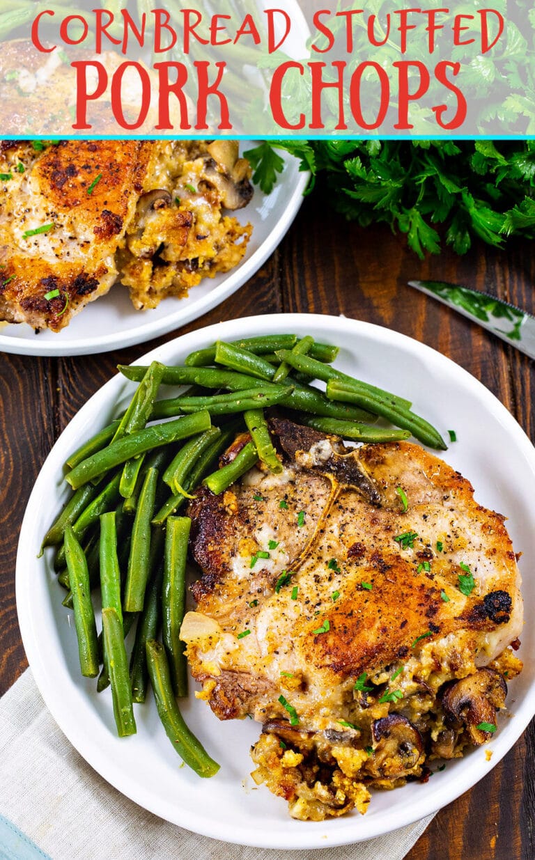 Cornbread Stuffed Pork Chops - Spicy Southern Kitchen