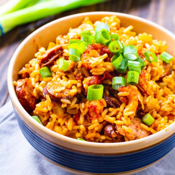 Bowl full of Crawfish Jambalaya