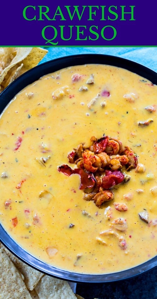 Crawfish Queso makes a great appetizer for Mardi Gras!