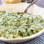 Creamed Spinach in a serving bowl