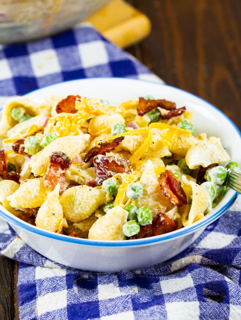 Creamy Pasta Salad with Peas and Bacon Spicy Southern Kitchen