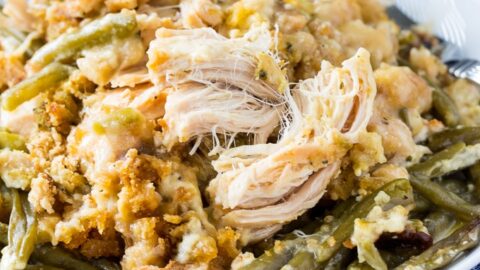 Crock Pot Chicken and Stuffing with Green Beans