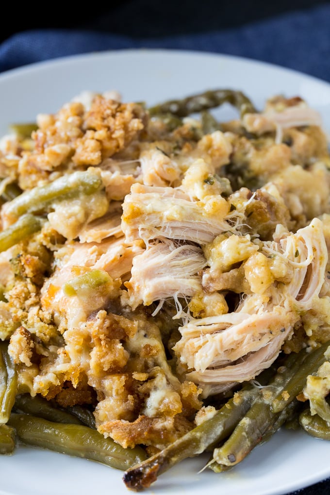 Crock Pot Chicken and Stuffing with Green Beans Spicy
