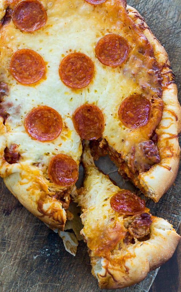 Slow Cooker Deep Dish Pizza - Spicy Southern Kitchen