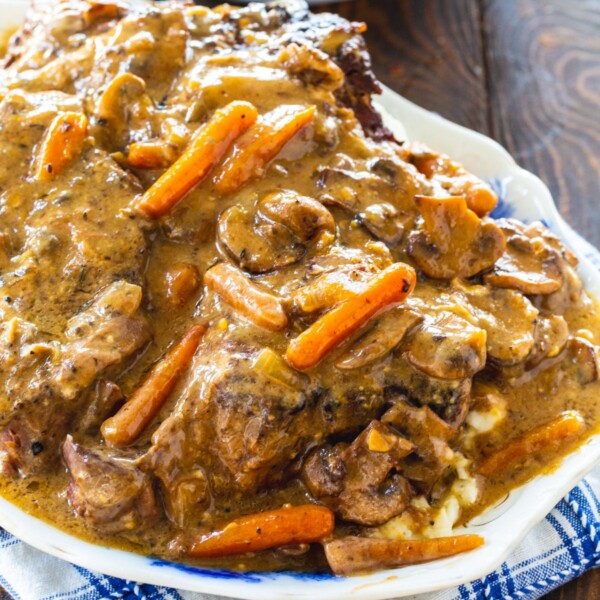 Beef Roast on a serving platter.