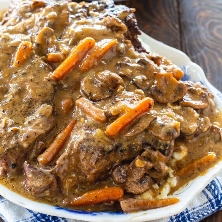 Crock Pot Roast with Creamy Mushroom Gravy Spicy Southern Kitchen