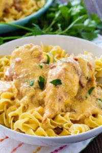 Sour Cream and Bacon Crockpot Chicken - Spicy Southern Kitchen