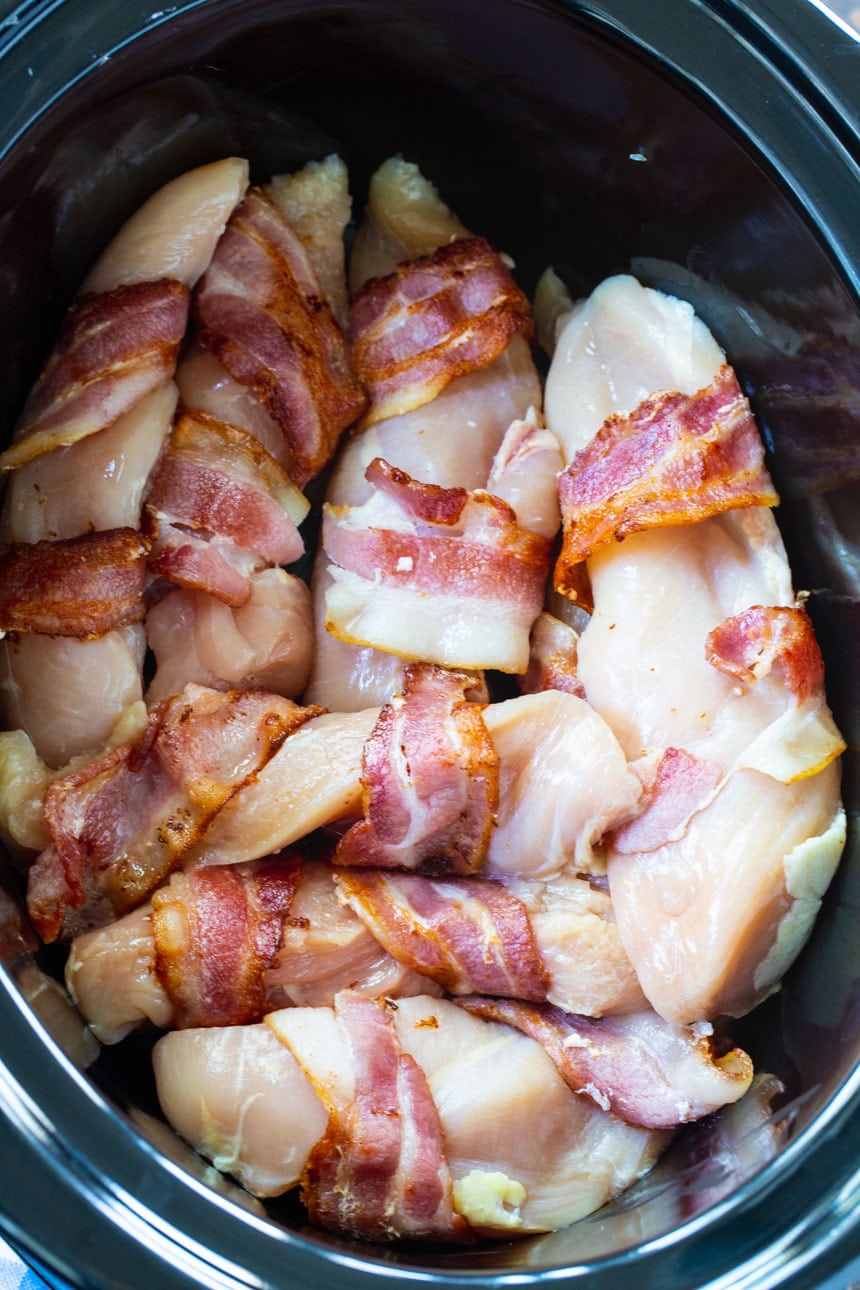 wrap the bacon around the chicken