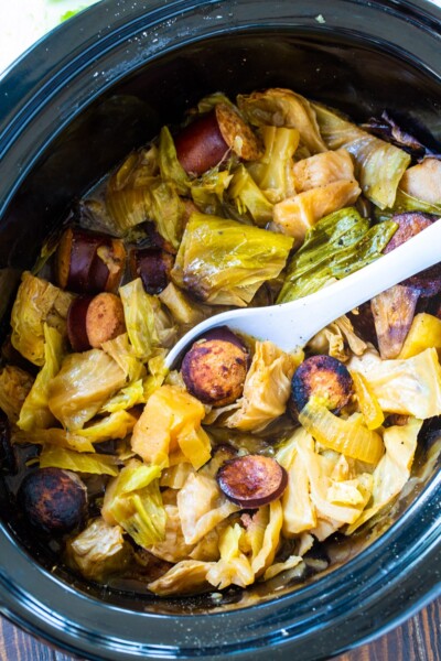 Crockpot Cabbage and Kielbasa - Spicy Southern Kitchen