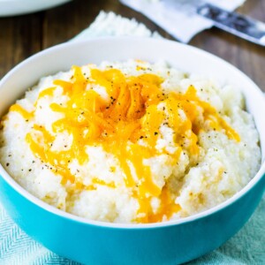 Bowl full of crockpot grits.