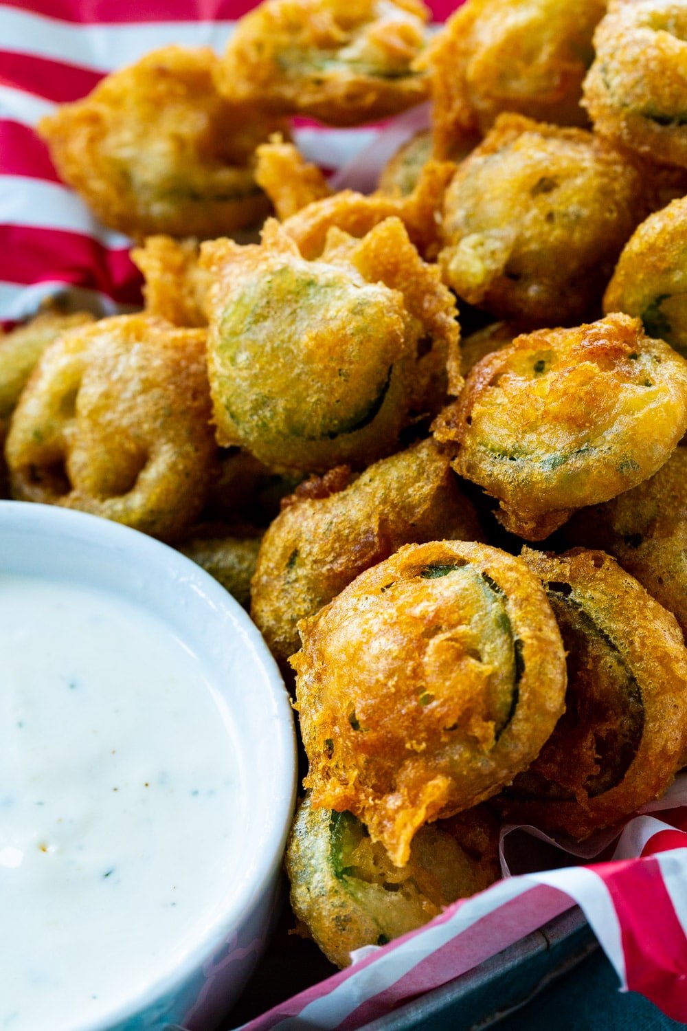 Close-up of Deep Fried Jalapeno Slices