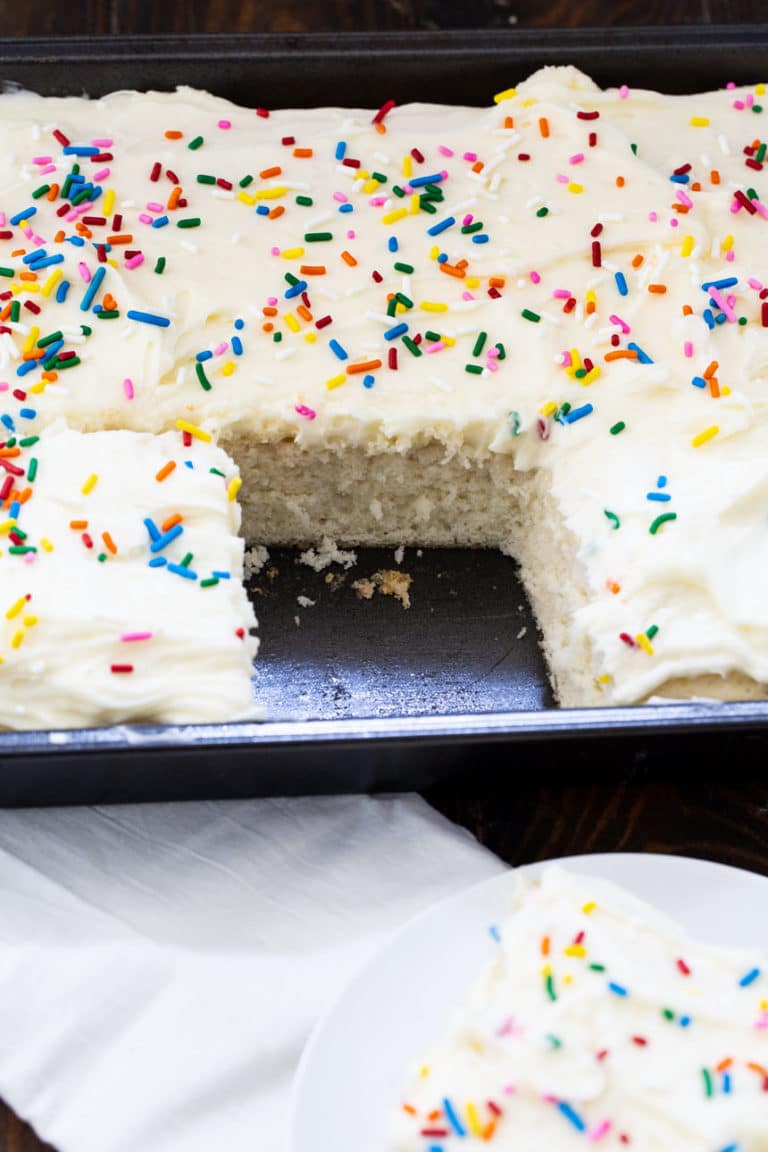 Doctored Cake Mix White Sheet Cake Spicy Southern Kitchen Doctored Cake Mix White Sheet Cake Spicy Southern Kitchen