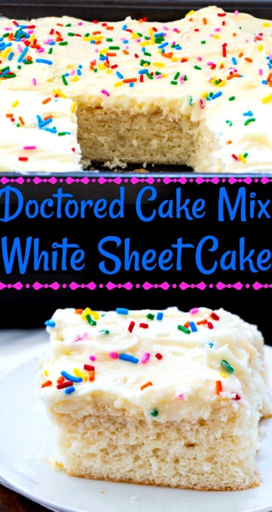 Doctored Cake Mix White Sheet Cake Spicy Southern Kitchen 9599