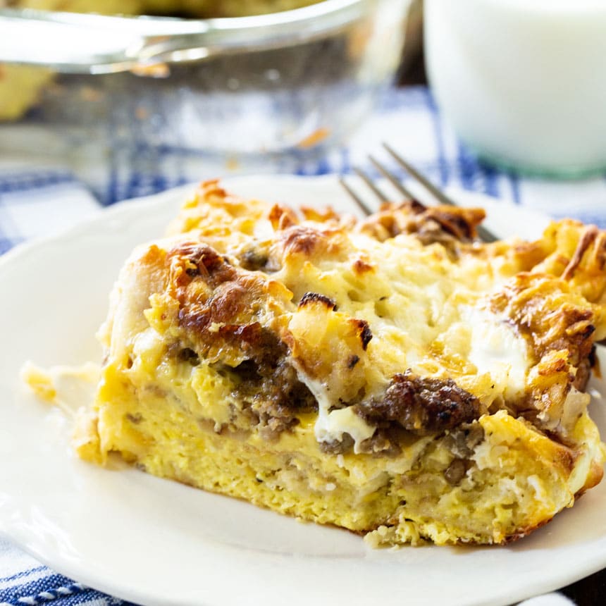 Sausage and Cheese English Muffin Casserole - Spicy Southern Kitchen